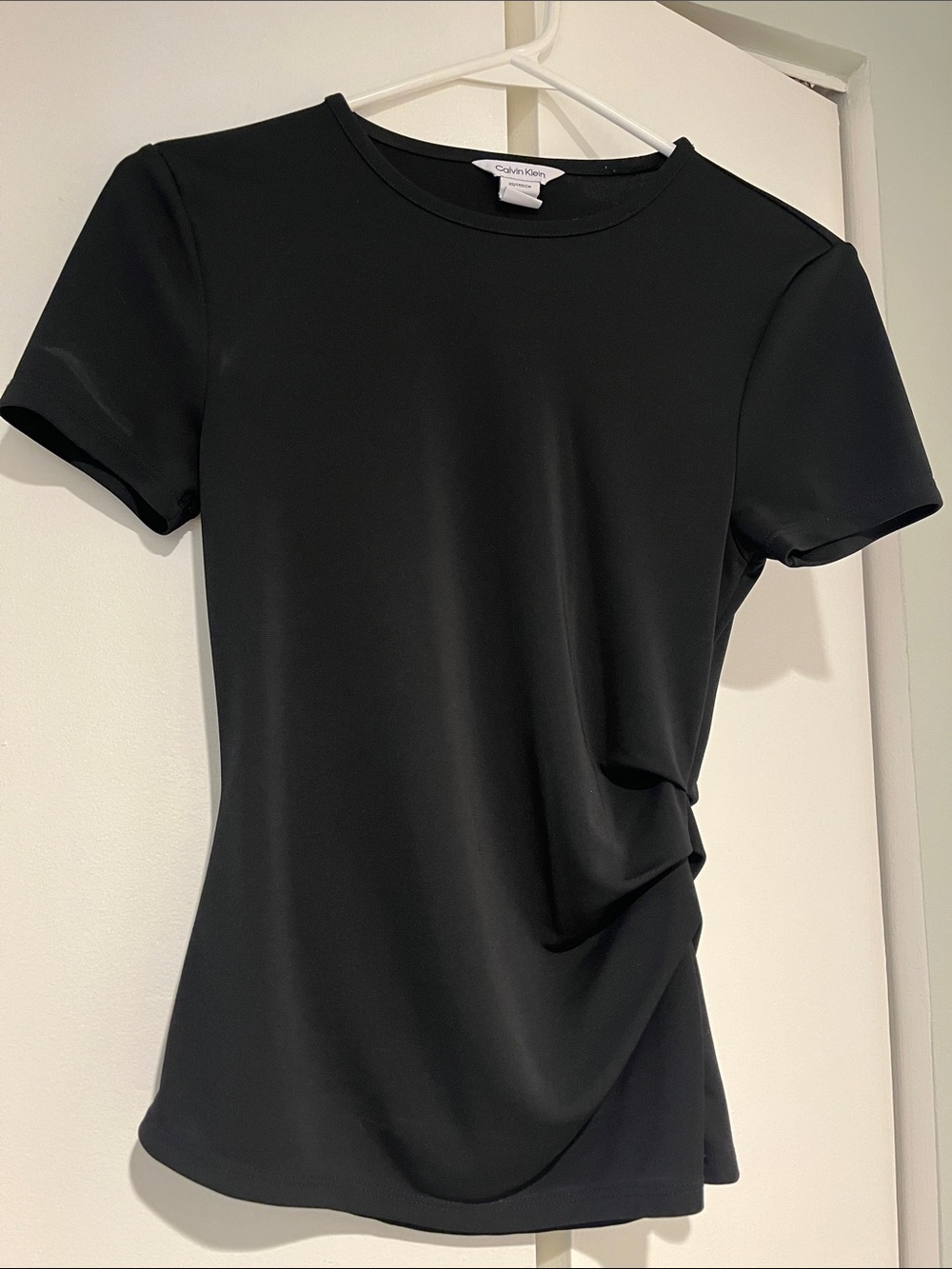 Calvin Klein Black Short-Sleeve Rouche Crew Tee